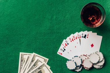 Poker table player positions and chip stack display